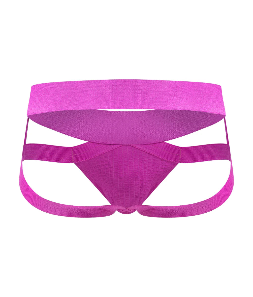 Men’s X jockstrap vibrant magenta athletic briefs with supportive textured fabric and wide elastic waistband