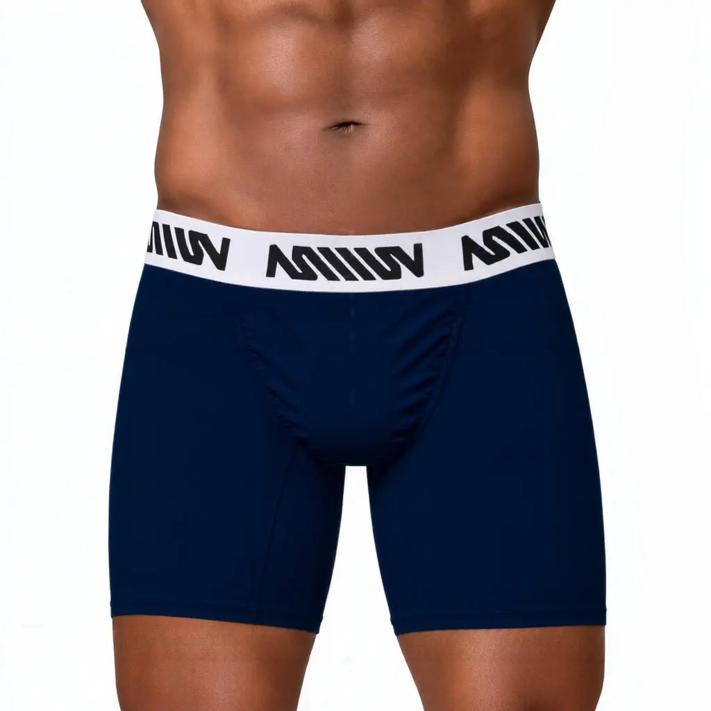 MetroMaleWear (M2W) Men's Gavio Boxer Brief Dark Blue 3515-53
