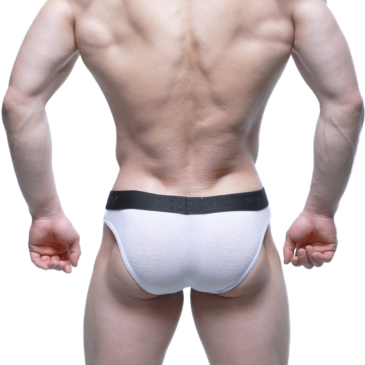 MetroMaleWear air brief white 3803-00 textured briefs with black niche elastic waistband for comfortable wear