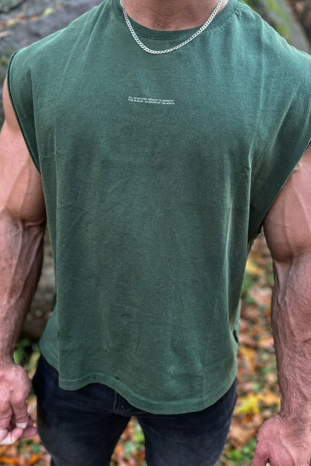 Jed North Men's Box Cut Muscle Tee - Forest Green