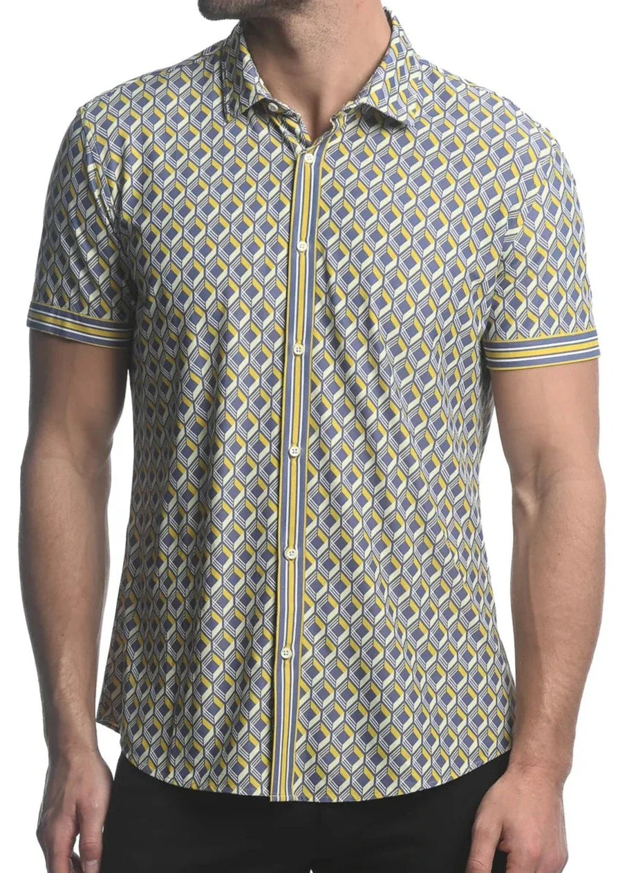3D SQUARES  PRINTED PERFORMANCE S/S SHIRT - DealByEthan.gay loves ST33LE