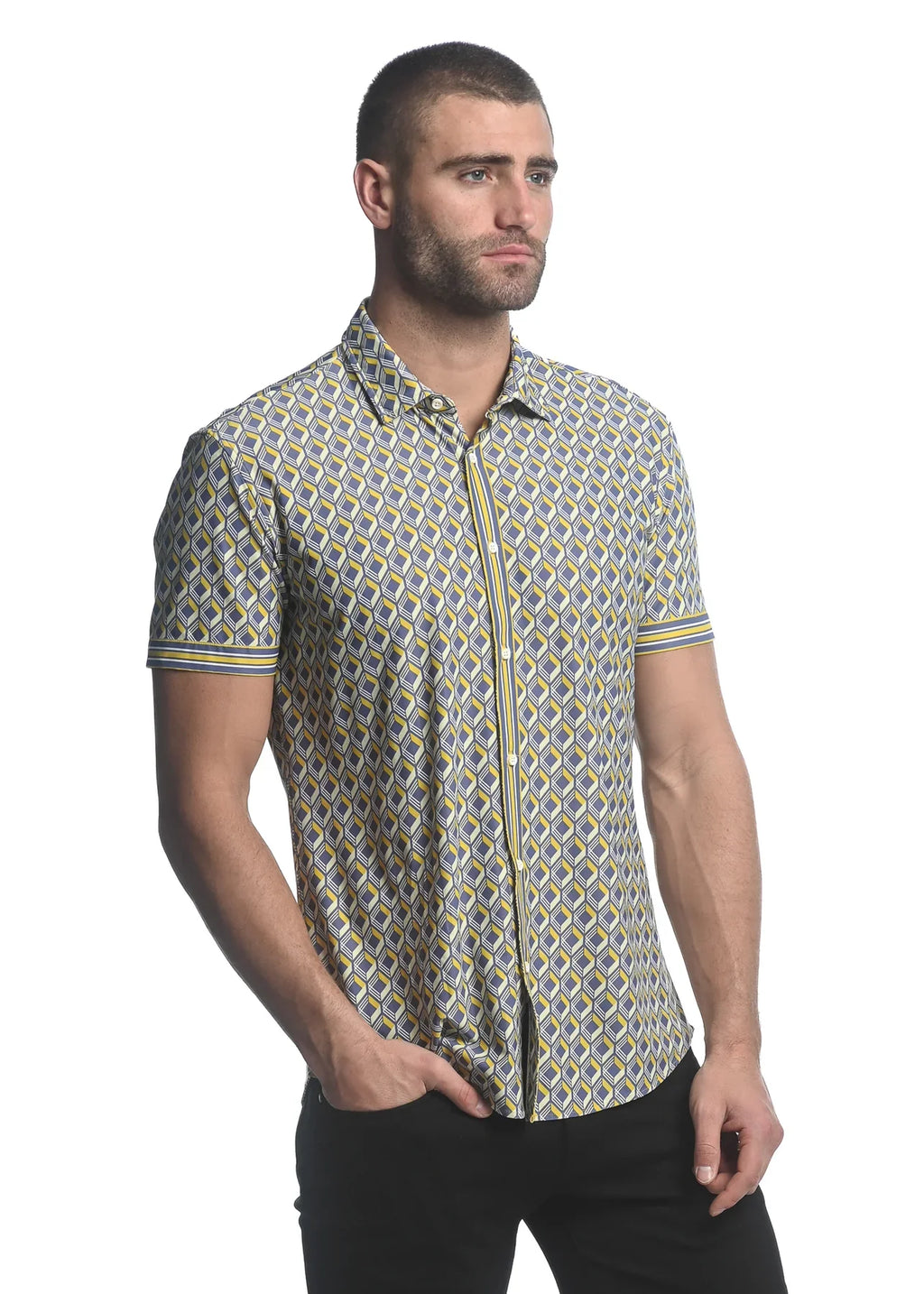 3D SQUARES  PRINTED PERFORMANCE S/S SHIRT - DealByEthan.gay loves ST33LE