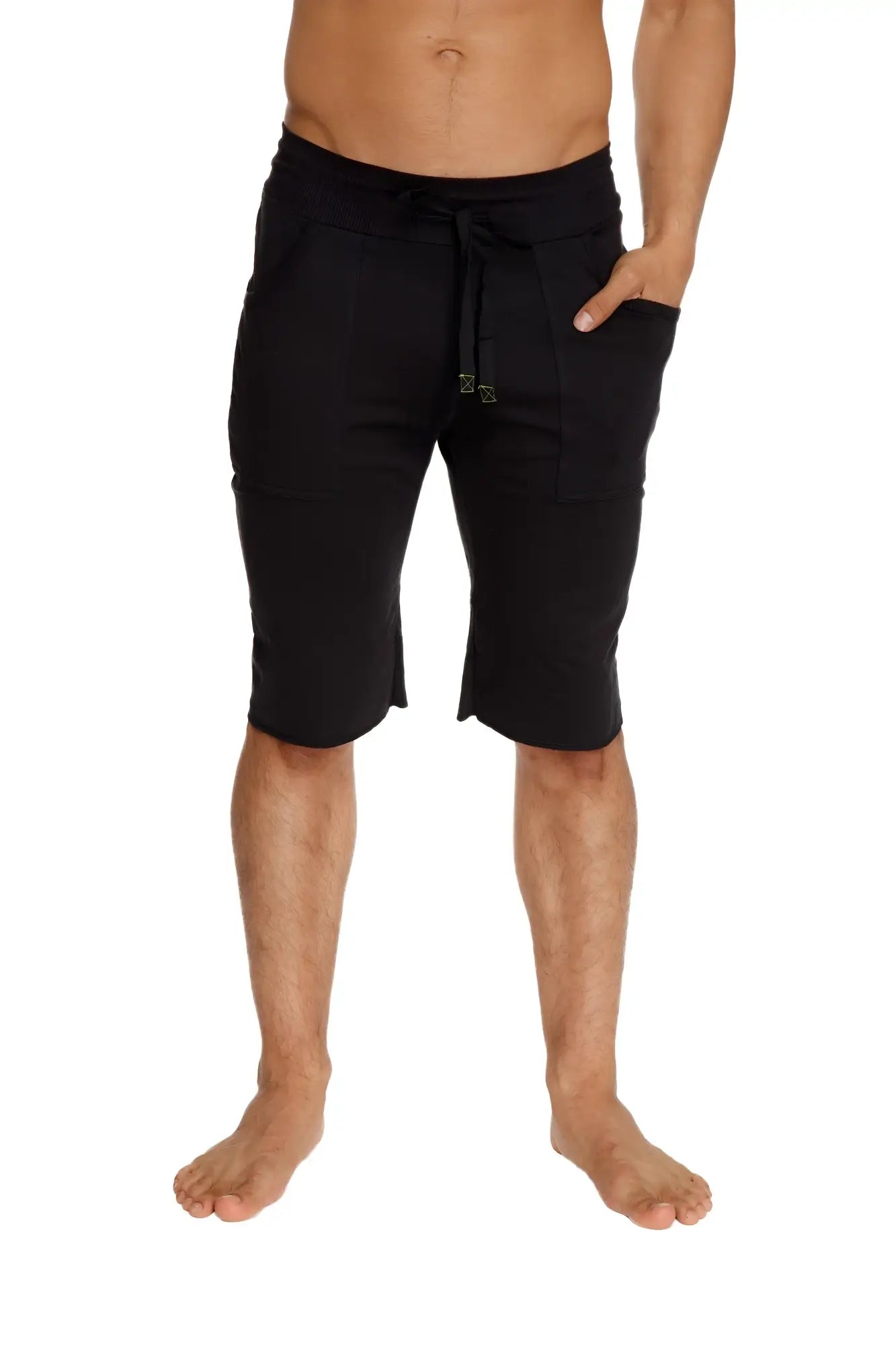 Eco-track short black featuring relaxed fit drawstring waist and side pockets for comfortable casual wear