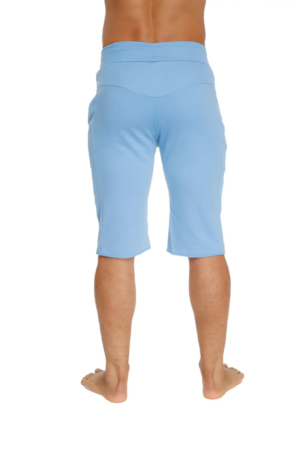 Eco-track short ice blue soft fabric shorts with elastic waistband for comfortable casual wear