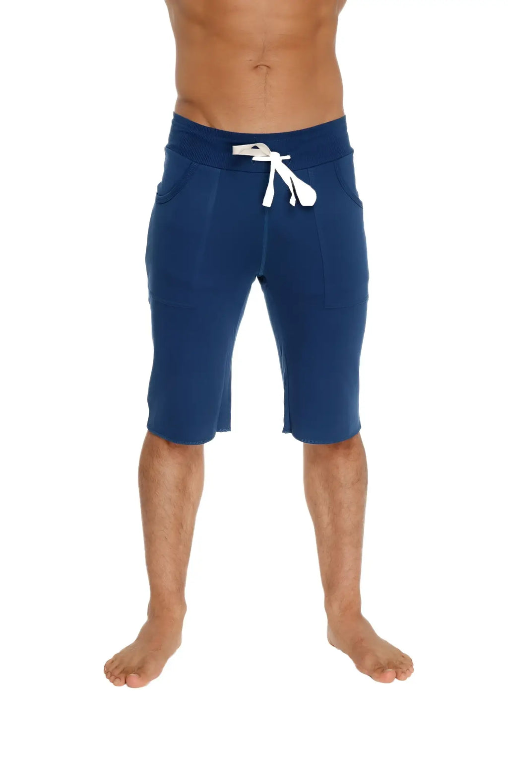 Eco-track short royal blue navy blue athletic shorts with white drawstring and side pockets for active wear