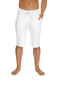 Eco-track short white cotton shorts with drawstring waist and two front pockets for comfortable casual wear