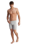 Fusion yoga short heather grey light gray slim fit men’s shorts with clean modern design perfect for yoga and casual wear