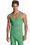 Green ribbed cotton tank top sustain tank top bamboo green made from soft breathable fabric for casual wear