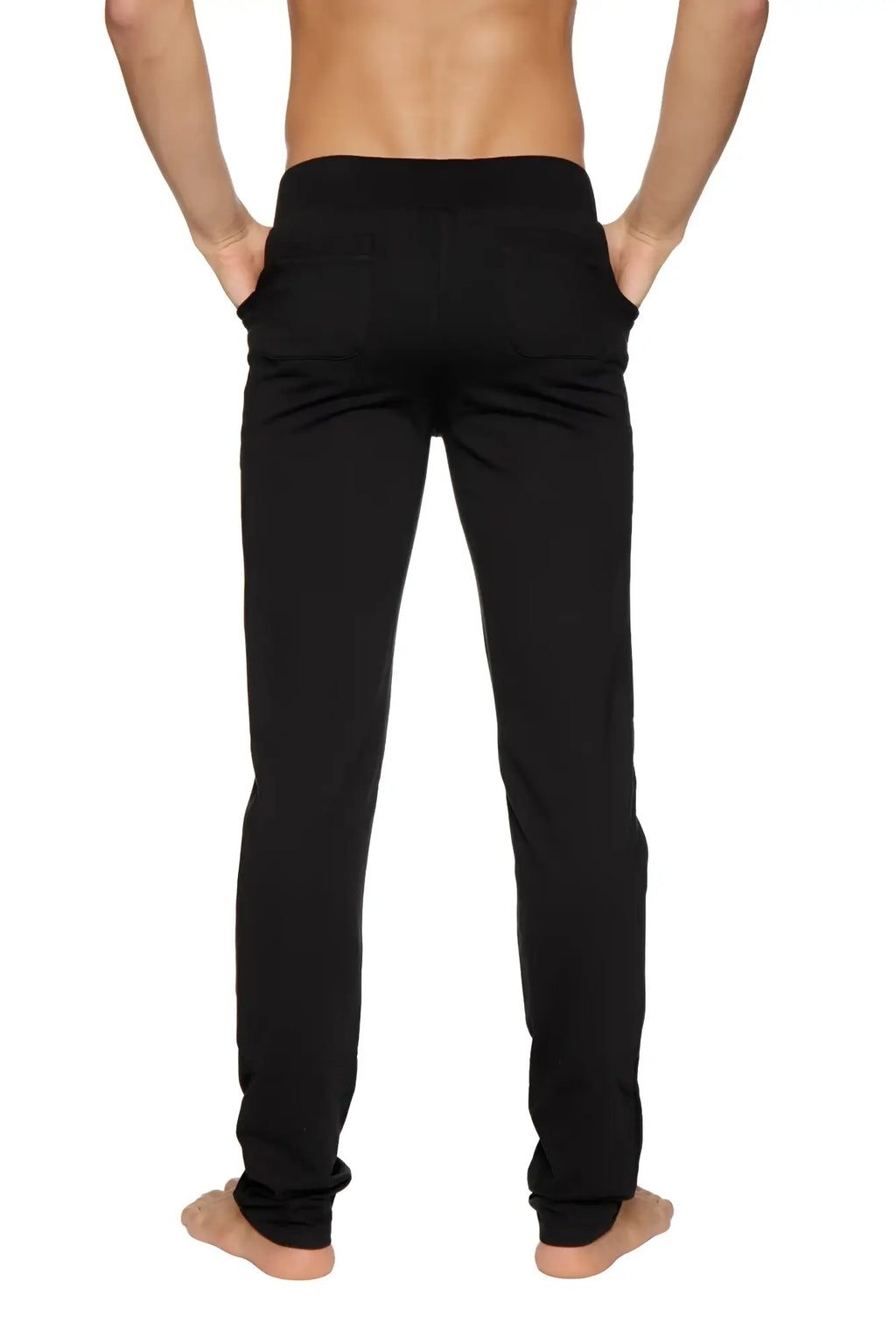 Black tactical urban at home dress pant yoga pant with slim fit elastic waistband and ribbed cuffs