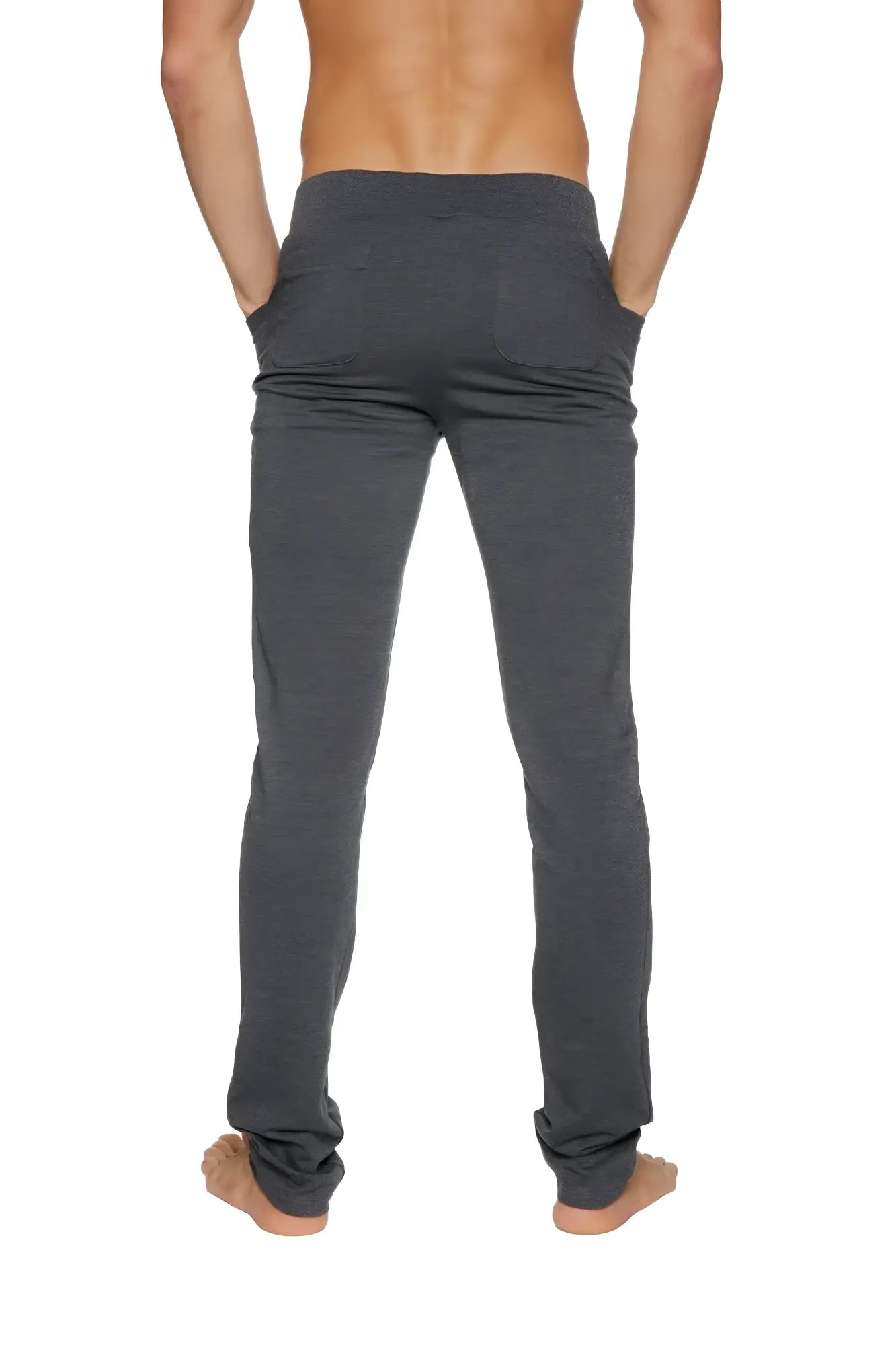 Tactical urban at home dress pant yoga pant in charcoal with soft dark gray fabric relaxed fit and rolled cuffs