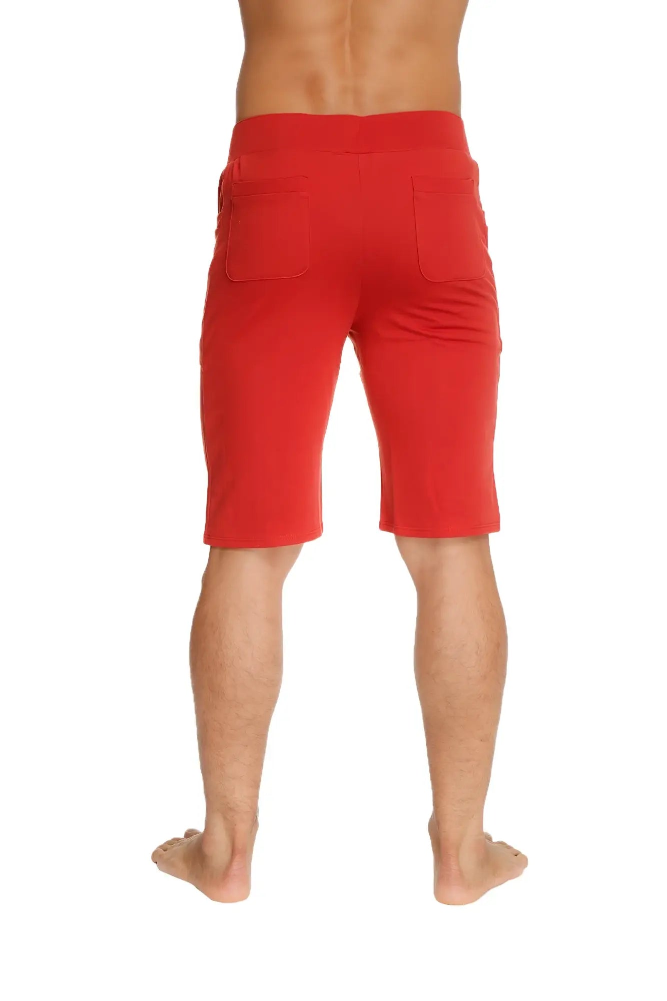 Urban tactical at home dress shorts in cinnabar red with elastic waistband and two front pockets for comfort and style