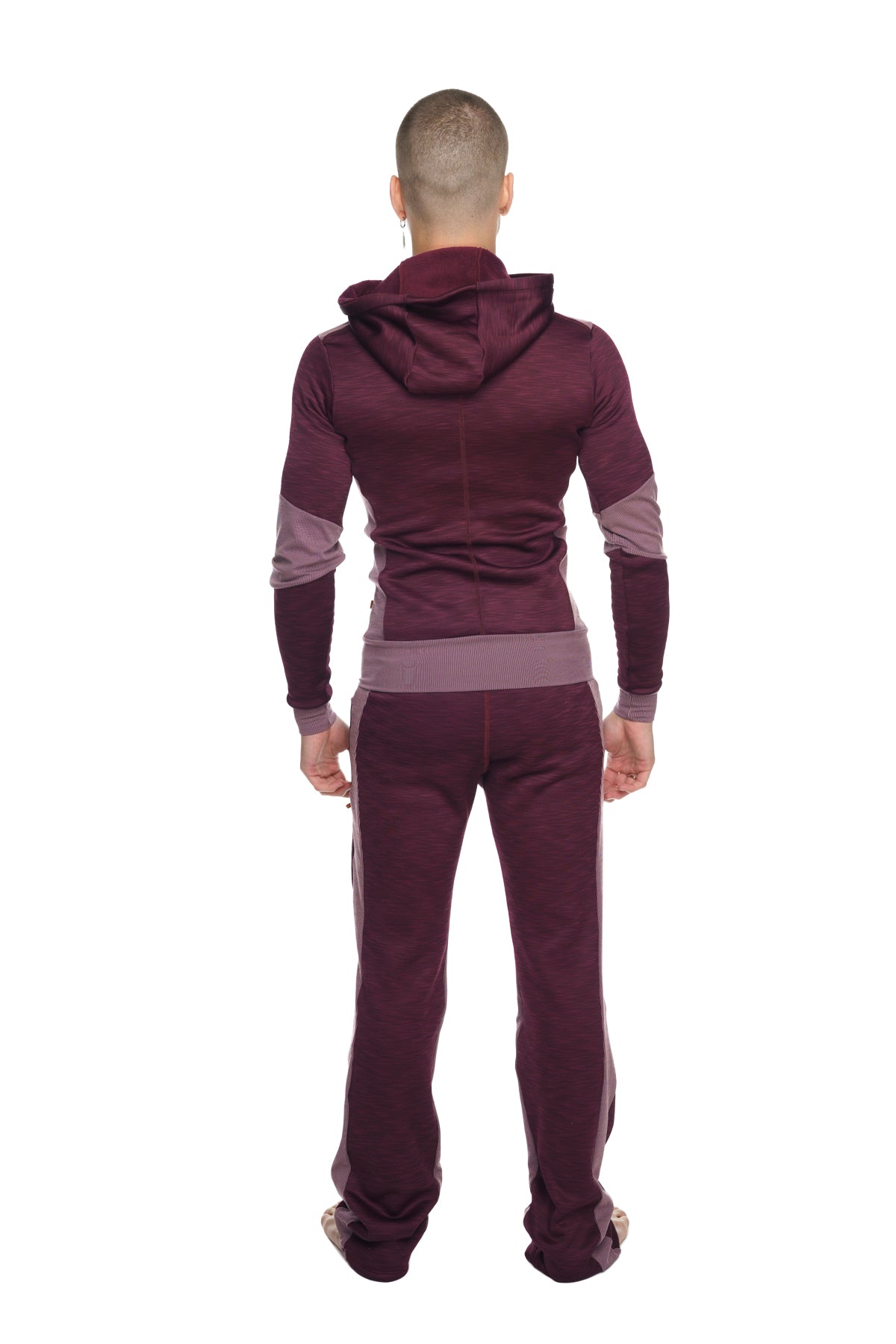 **Winterkollektion** Schwergewichtiger Performance-Luxe-Fleece-Form-Fit Crossover Yoga Track Hoodie (Pflaumenlila)