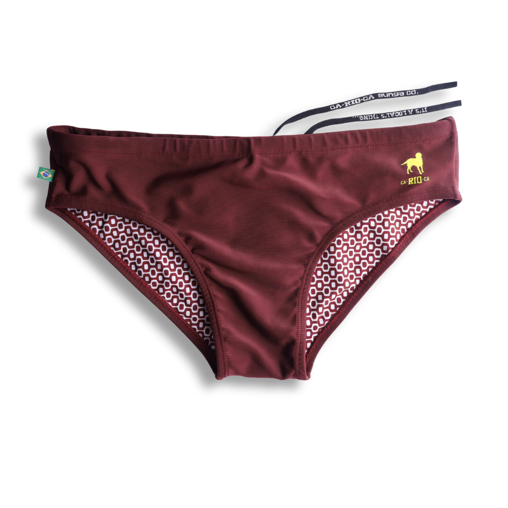 Bañador Barolo burdeos liso para hombre - Ropa de playa para hombre