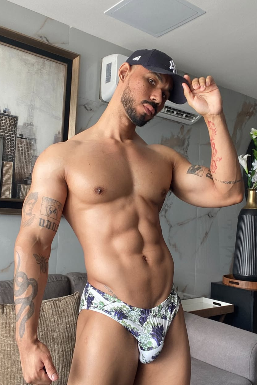 JJ Malibu Men's Wet-N-Wild Swim Briefs - Crashing Waves