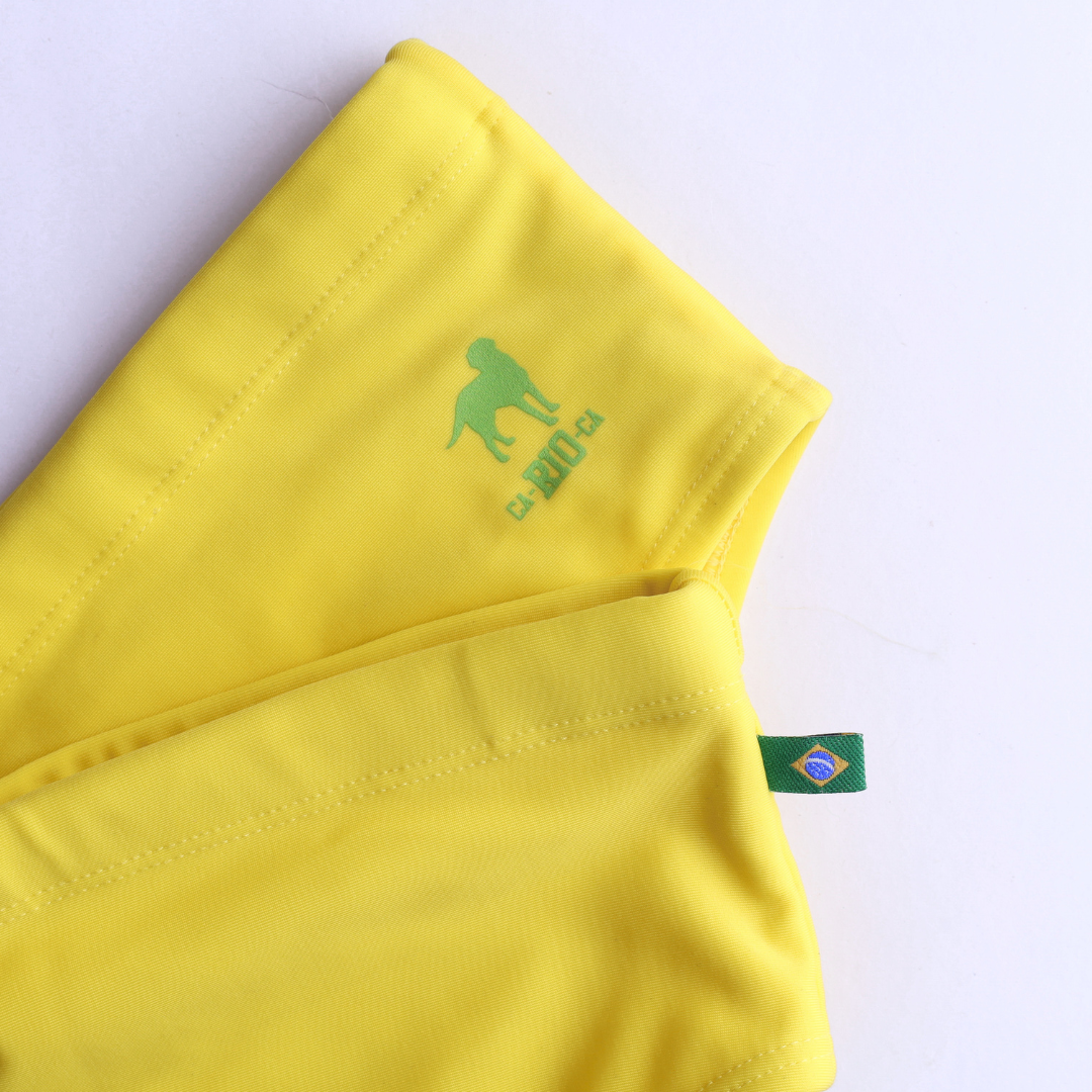 Bañador de sol para hombre color amarillo limonada liso - Ropa de playa para hombre