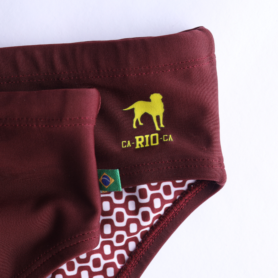 CA-RIO-CA Barolo Burgundy Solids Badehose Sunga – Strandbekleidung