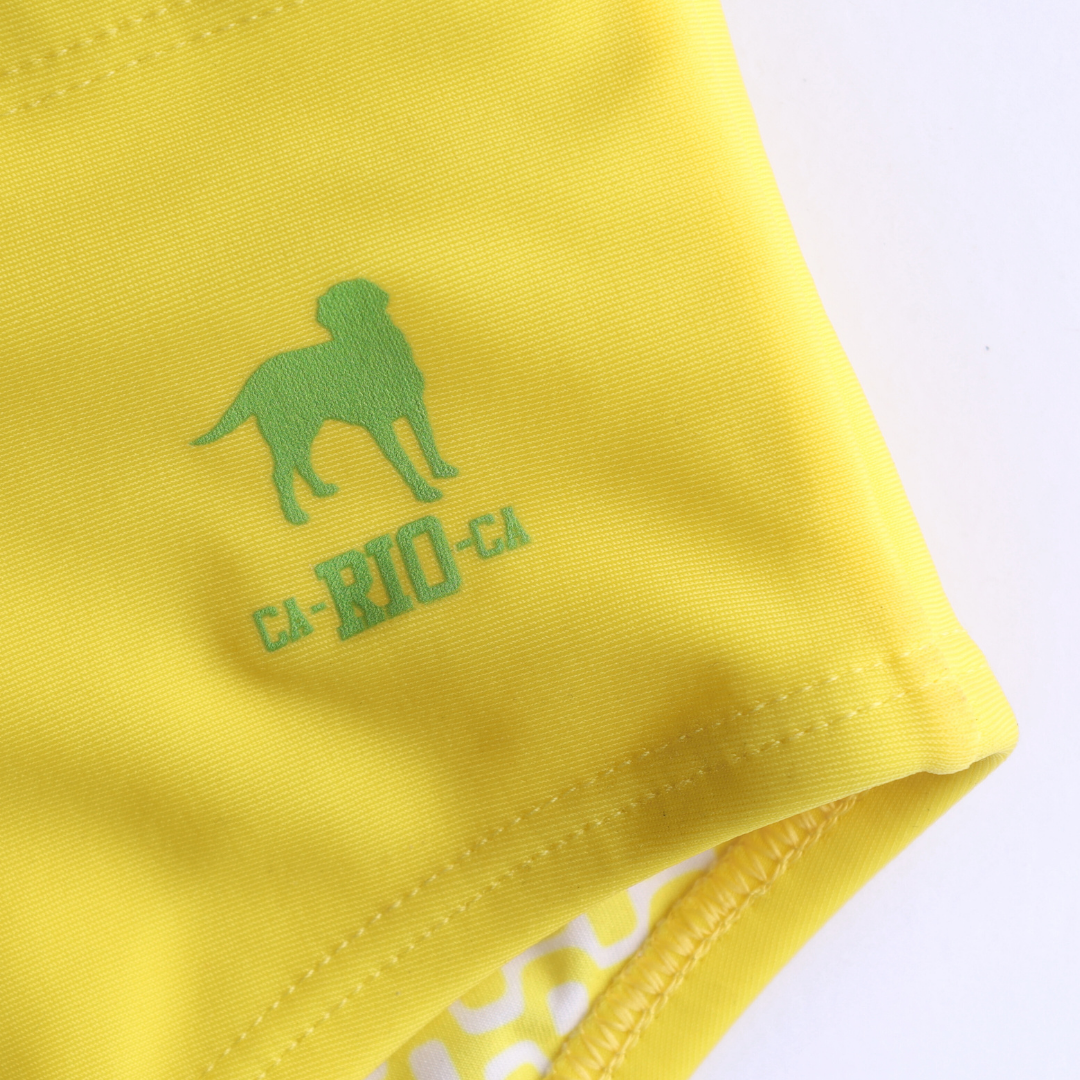 Bañador de sol para hombre color amarillo limonada liso - Ropa de playa para hombre