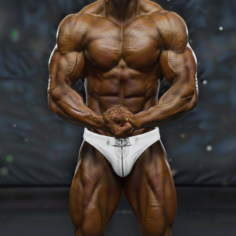 MetroMaleWear MetroMuscleWear Muscle Competition Suit Blanco 4700-00