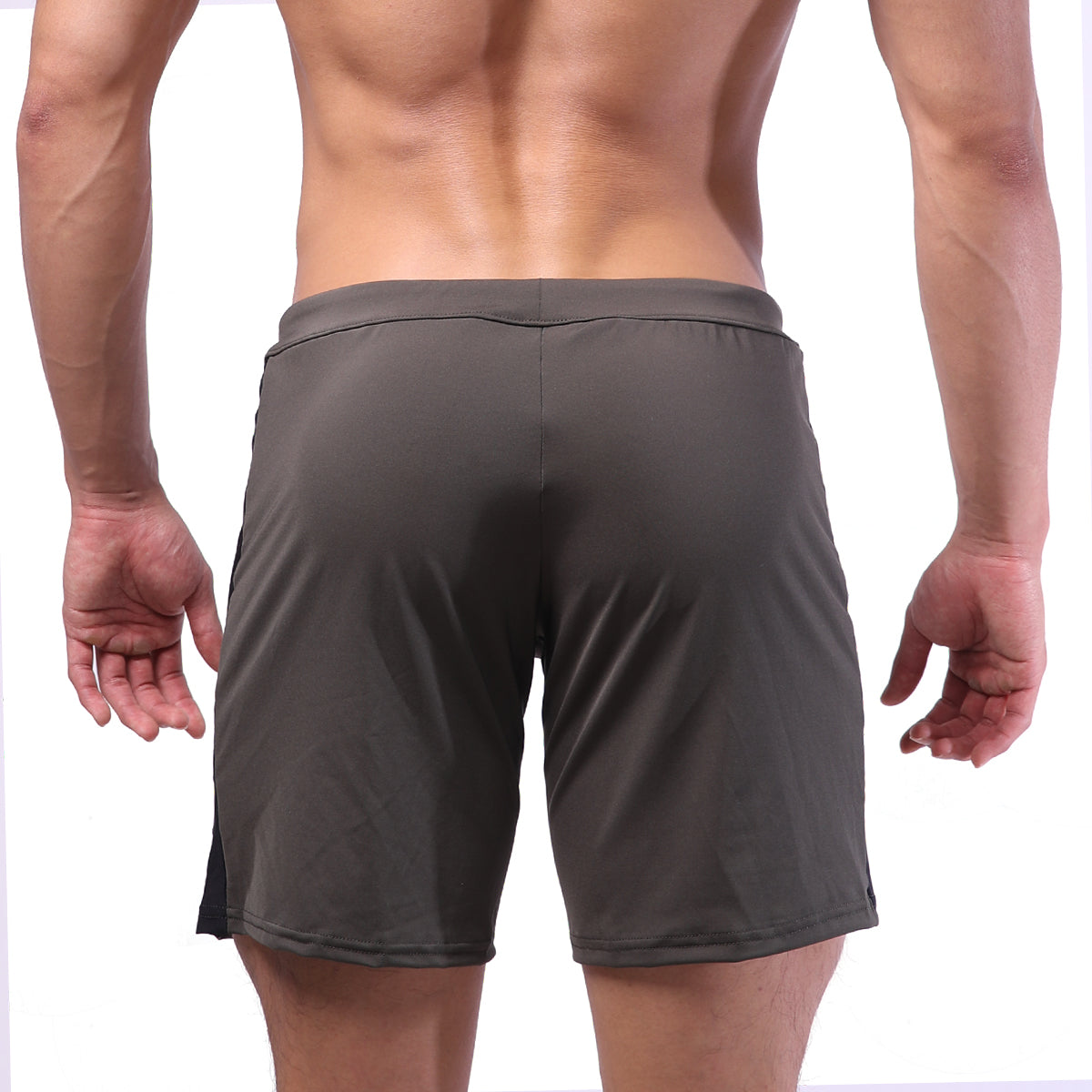 Dark gray metro malewear trainer shorts with sleek form-fitting design and subtle side seam detailing