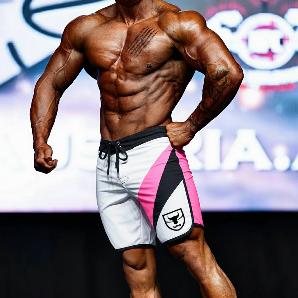 MetroMaleWear MetroMuscleWear IFBB Pro Mens Physique Board Short Pink 4717-02