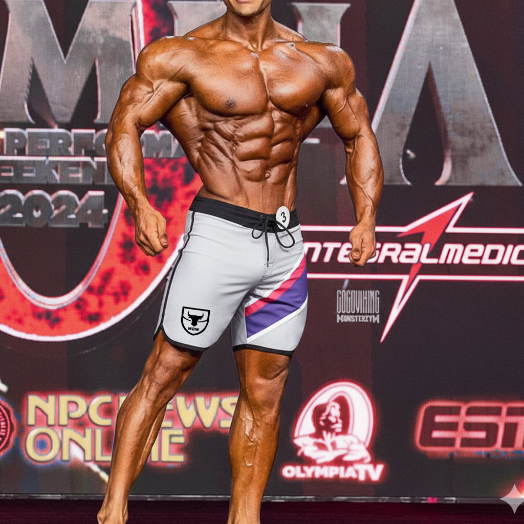 MetroMaleWear MetroMuscleWear IFBB Pro Mens Physique Board Short Gray 4717-10