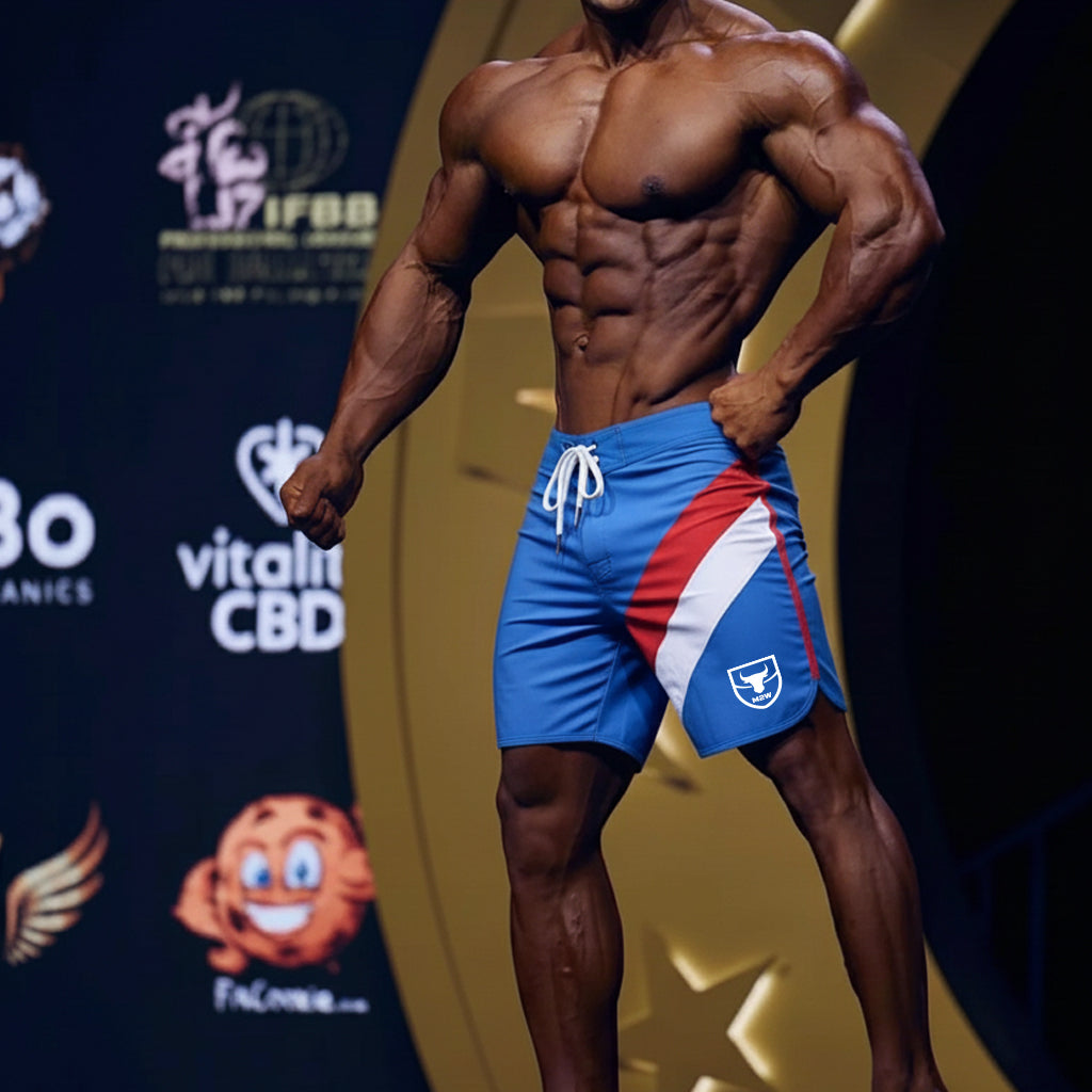 MetroMaleWear MetroMuscleWear IFBB Pro Mens Physique Board Short Royal 4717-18