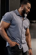 Jed North Men's Muscle-Fit Stretch Short Sleeve Shirt - Storm Gray