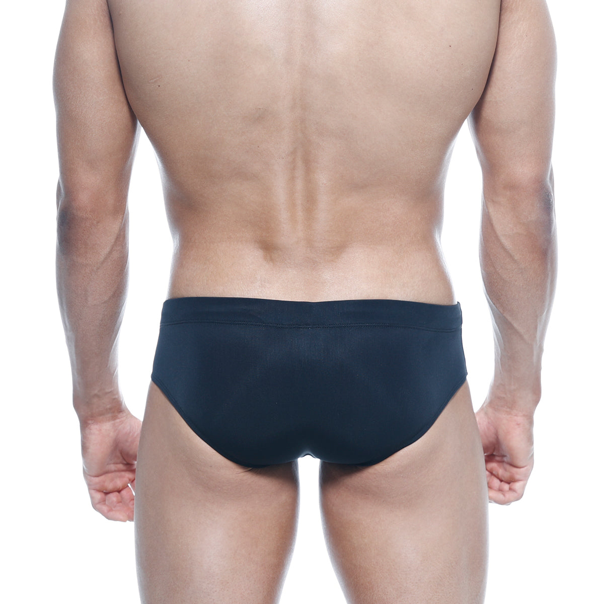 Black metroMalewear rainbow swim brief 4914-05 with smooth form-fitting design for comfortable swim use