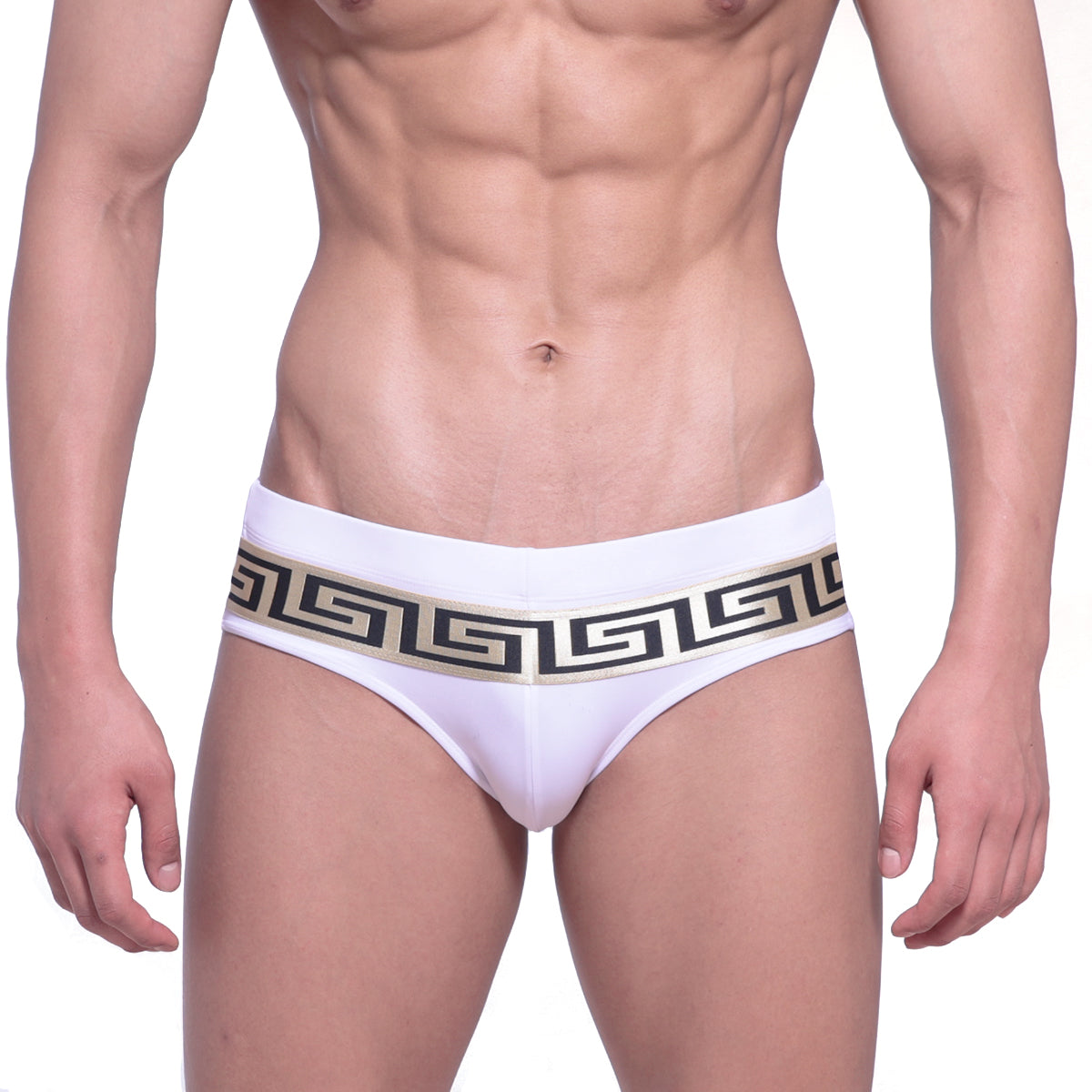MetroMaleWear Intenso Swim Brief White-Gold 4966-01