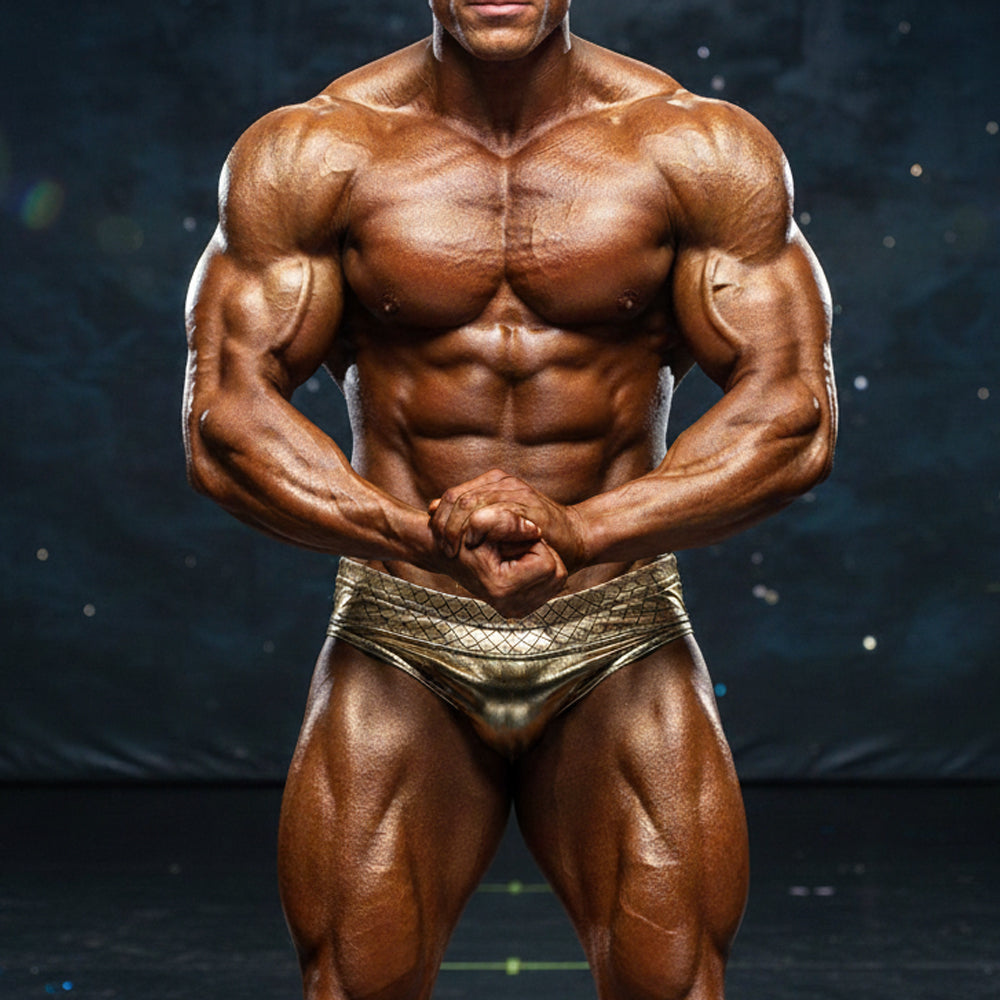 MetroMaleWear MetroMuscleWear Charles Competition Suit Gold 4974-38