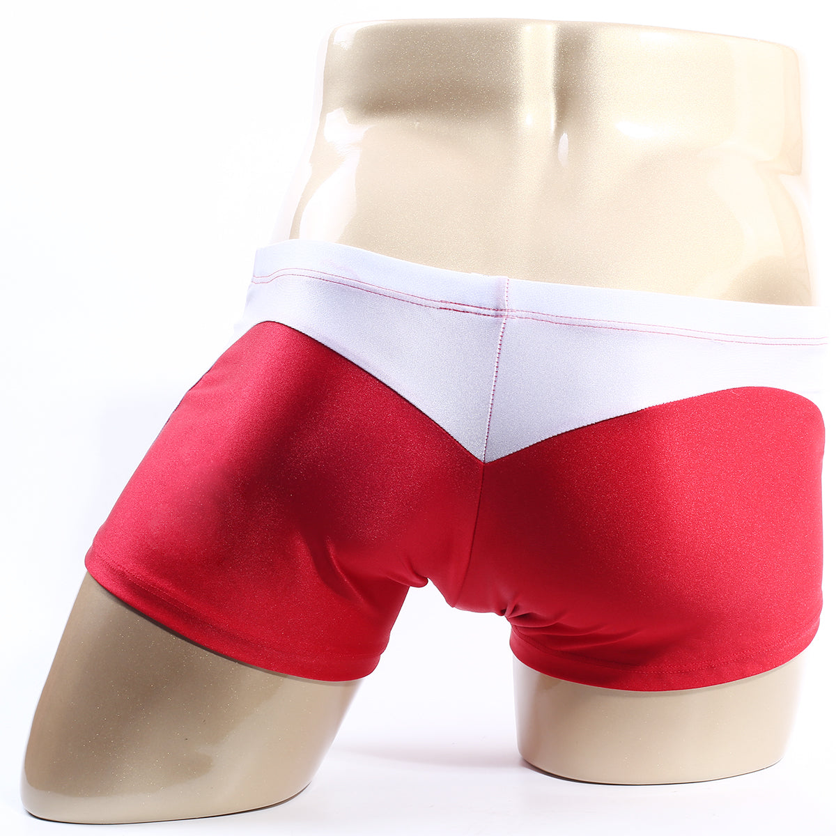 MetroMaleWear Ultra square cut red 4995-12 red and white boxer briefs with sleek form-fitting design