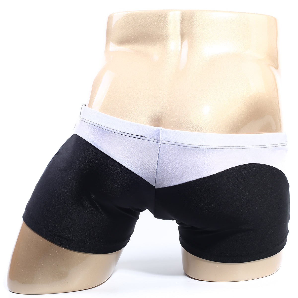 Black and white boxer briefs with a sleek modern design from MetroMaleWear Ultra Square Cut black silver 4995-21