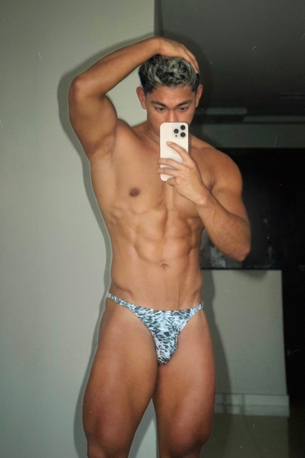 JJ Malibu Men's The Tease G-String - Grey Leopard
