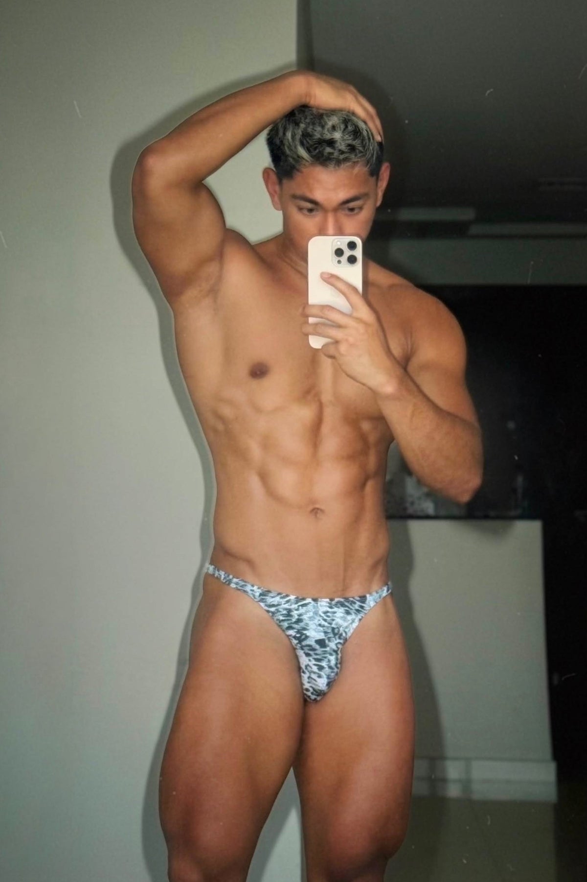 JJ Malibu Men's The Tease G-String - Grey Leopard