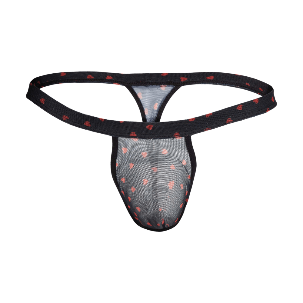 Secret Male SMK022 Tanga mit Blumenspitze und Herzen