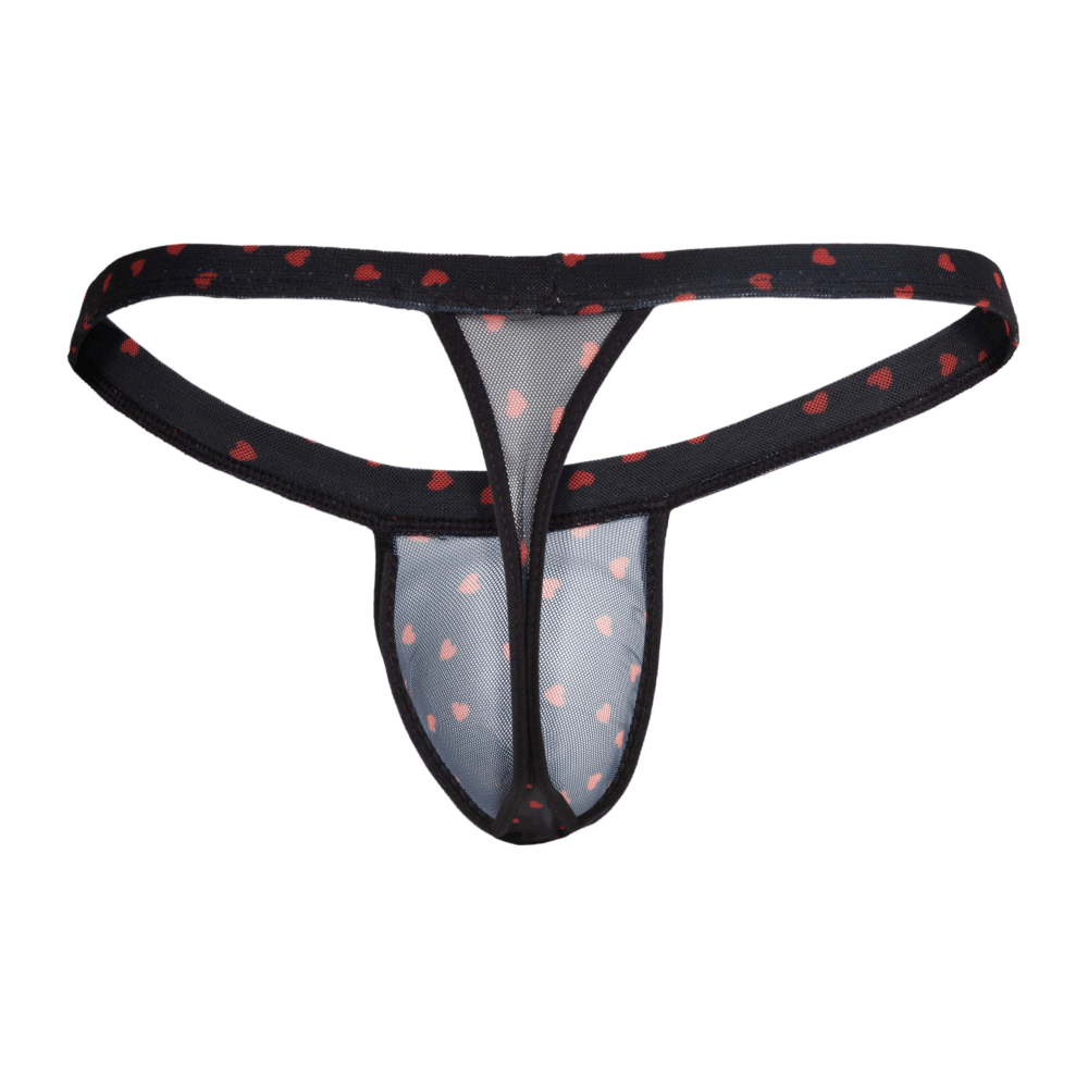 Secret Male SMK022 Tanga mit Blumenspitze und Herzen