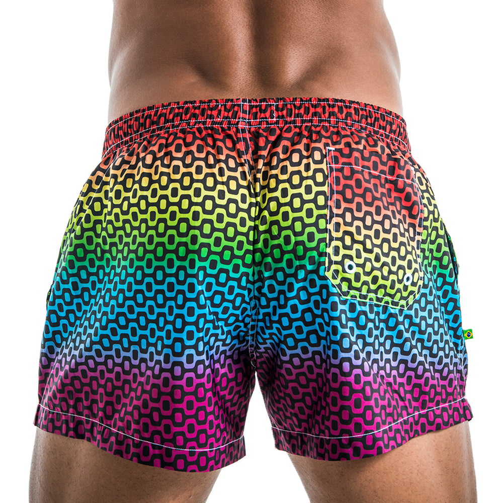 CA-RIO-CA VOLLEY MINI PAVEMENT IPANEMA PRIDE SHORTS - Regenbogen-Badehose für Herren