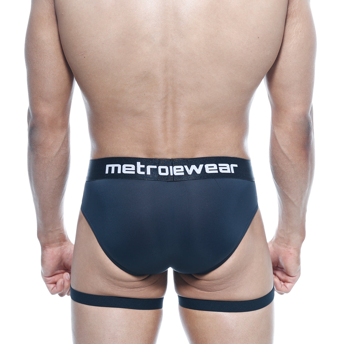 MetroMaleWear garter hip brief black 5103-21 with snug fit and elastic waistband in black metrowear fabric