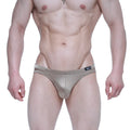 MetroMaleWear elegance bikini 5103-M02 shiny metallic gold briefs with sleek form-fitting design and black waistband tag