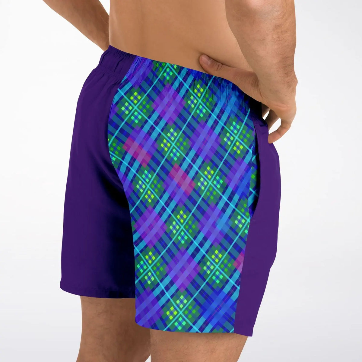 Maris Equi Badehose mit blauem Tartanmuster für Herren