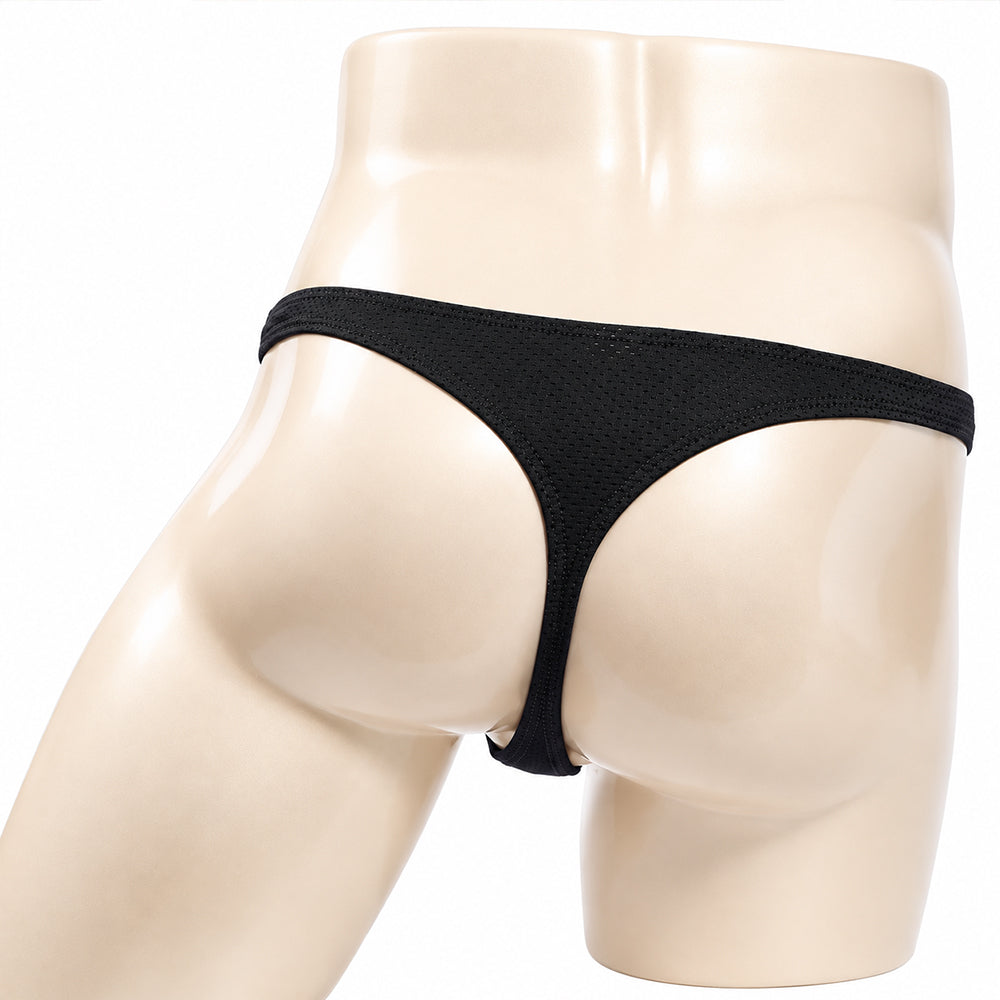 MetroMaleWear (M2W) Men's Sythia Thong Black 6122-20