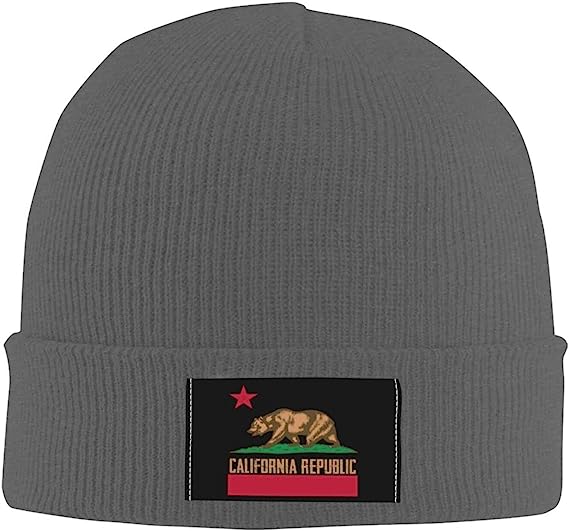 Beanie mit Flaggenaufnäher „Kalifornien-Republik“ aus 3M Thinsulate – Designer-Kopfbedeckung für Herren