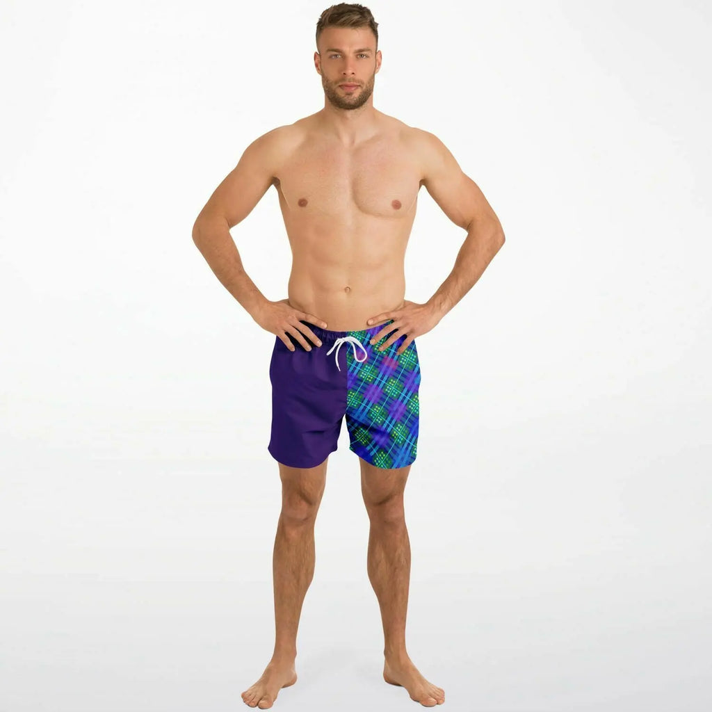 Maris Equi Badehose mit blauem Tartanmuster für Herren