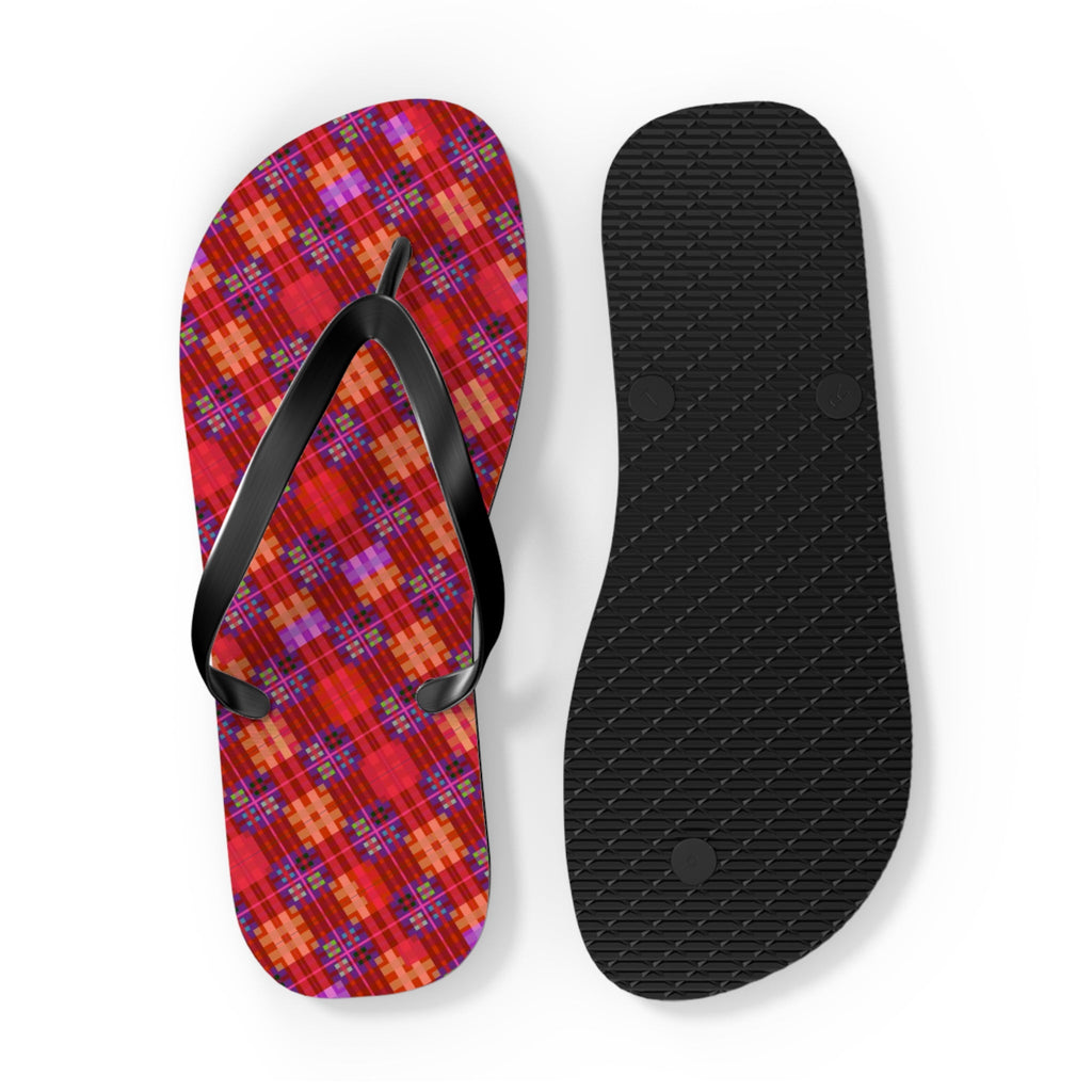 Maris Equi Men's Red Tartan Flip-Flops