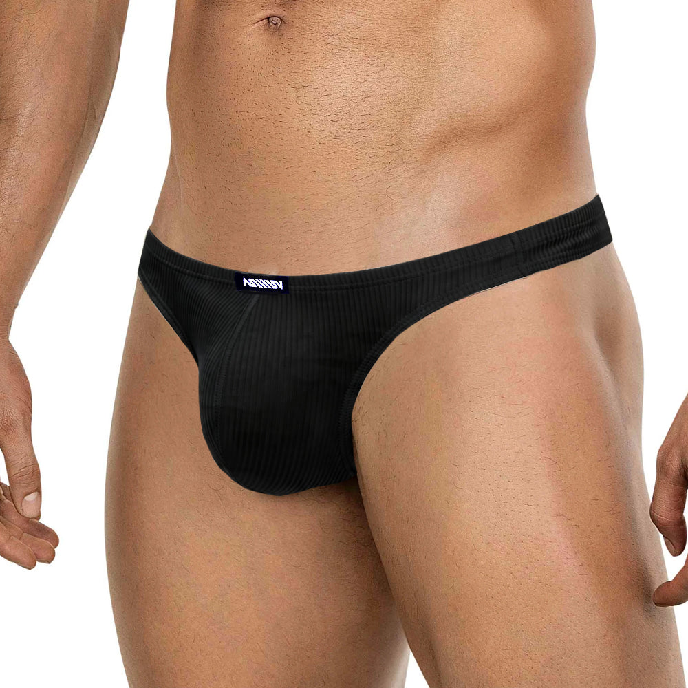 MetroMaleWear (M2W) Men's Rivera Thong Black 6602-20