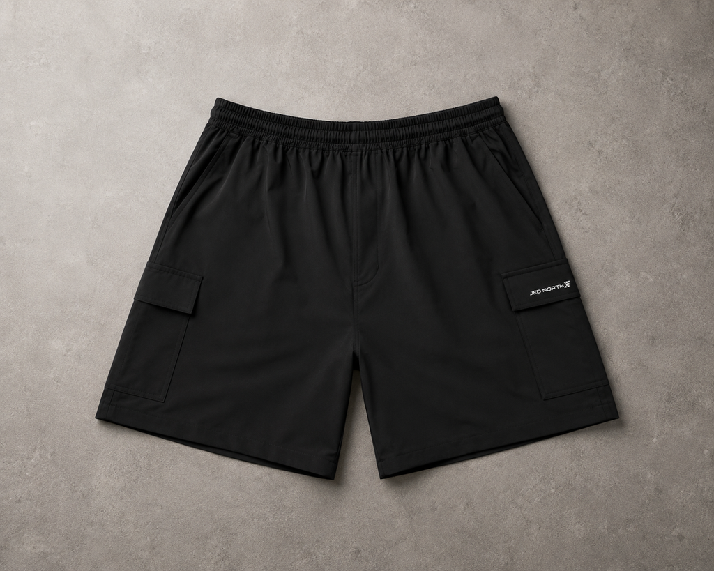 Jed North Trek 4.5" Cargo-Shorts – Schwarz