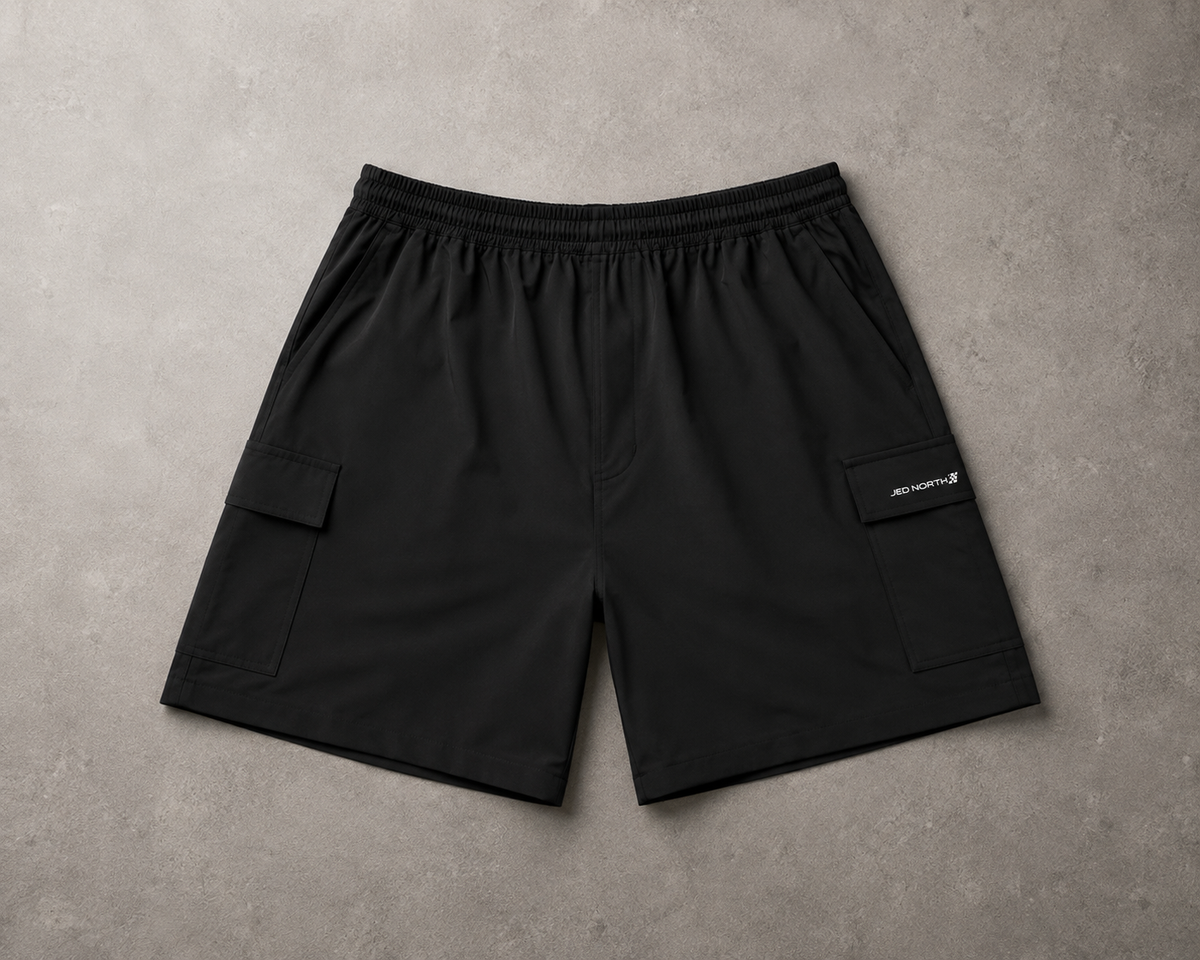 Jed North Trek 4.5" Cargo-Shorts – Schwarz