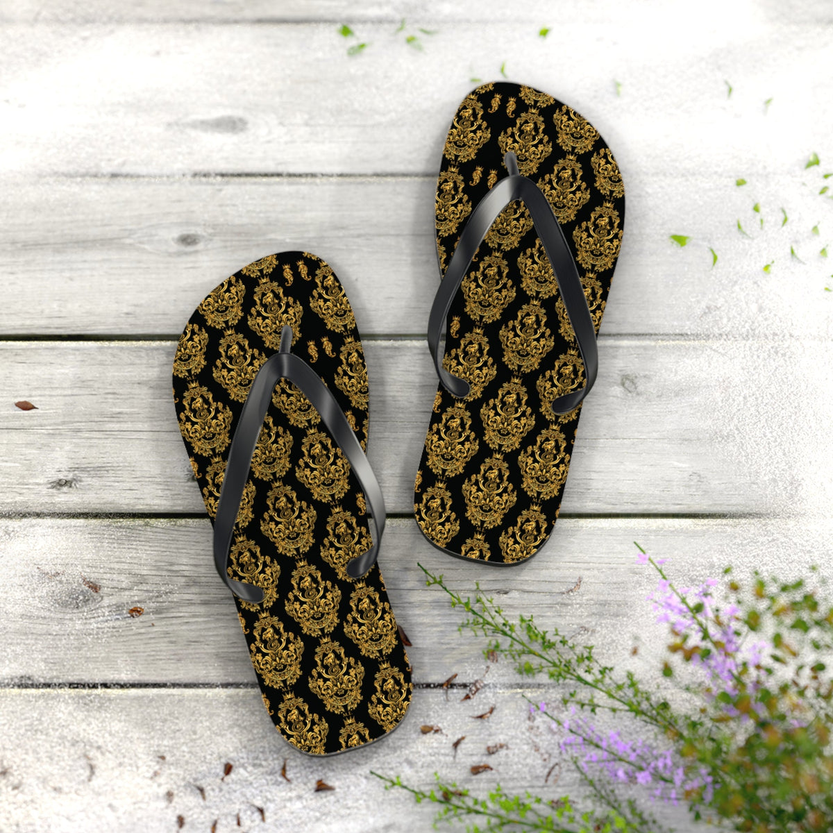 Maris Equi Men's Gold Baroque Flip-Flops