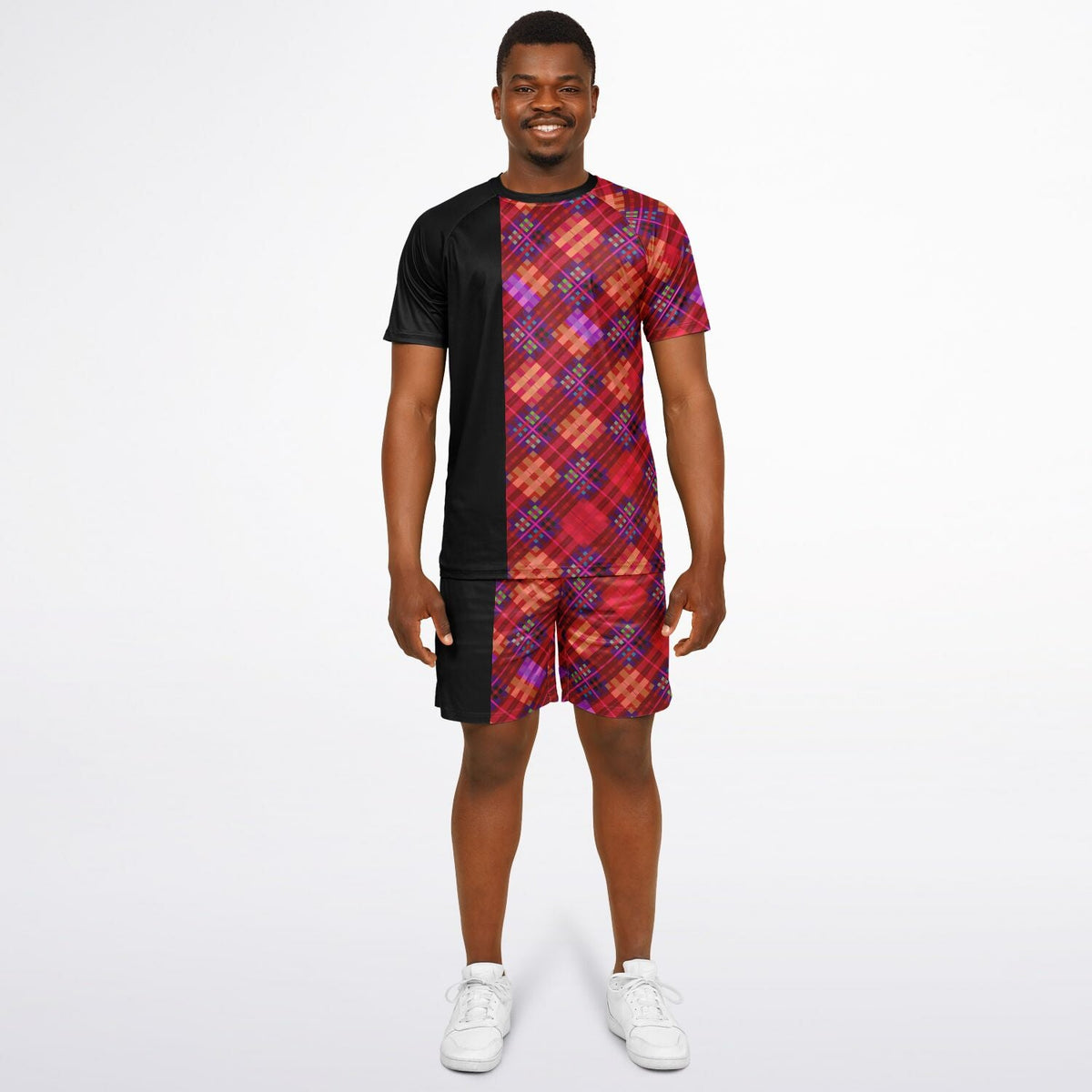 Maris Equi Red Tartan Shorts And Top Set For Men