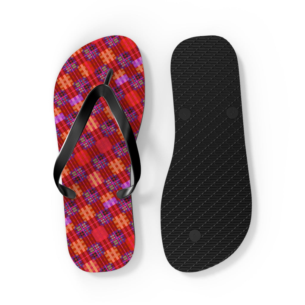 Maris Equi Men's Red Tartan Flip-Flops